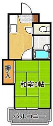 プレアール原町別院 1Kの間取図画像