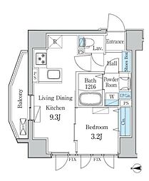 東京メトロ日比谷線 三ノ輪駅 徒歩3分の賃貸マンション 10階1LDKの間取り