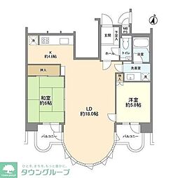 ルネ北小岩 2LDKの間取図画像