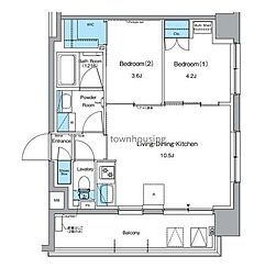 ルフォンプログレ押上EAST 2LDKの間取図画像