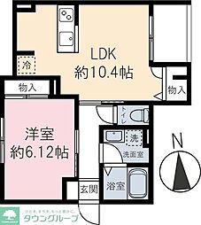 (仮称)高砂3丁目パレス 1LDKの間取図画像
