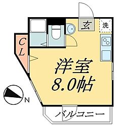 立石パークエッヂ ワンルームの間取図画像