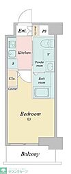 RJRリクロス高砂 1Kの間取図画像