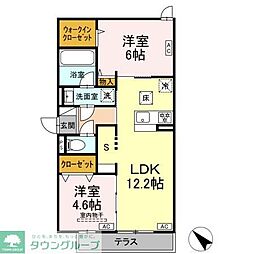 セレスティア新宿 2LDKの間取図画像