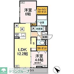 セレスティア新宿 2LDKの間取図画像