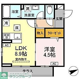 セレスティア柴又VI 1LDKの間取図画像