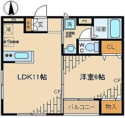 ベルリード柴又 1LDKの間取図画像