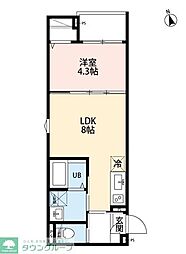 葛飾区柴又6丁目アパート 1LDKの間取図画像