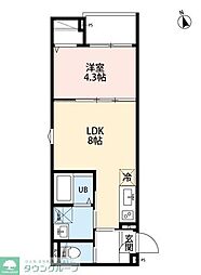 葛飾区柴又6丁目アパート 1LDKの間取図画像