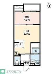 葛飾区柴又6丁目アパート 1LDKの間取図画像