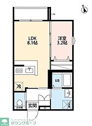 葛飾区柴又6丁目アパート 1LDKの間取図画像
