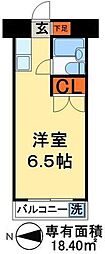 エレガンス綾瀬フィフス 1Kの間取図画像