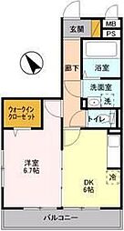 ブランエール 1DKの間取図画像