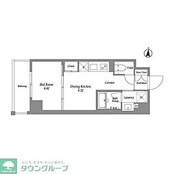 ウエリスアーバン住吉EAST 1DKの間取図画像