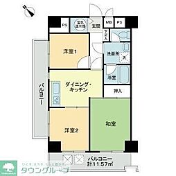 ライオンズプラザお茶の水 3DKの間取図画像