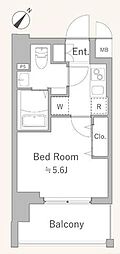 ラドゥセール四ツ木イースト 1Kの間取図画像