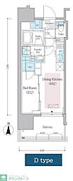 アーバネックス蔵前レジデンス 1DKの間取図画像