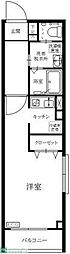 青木ビル 1Kの間取図画像
