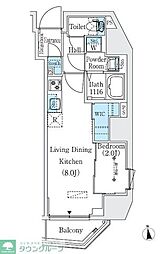 プライムブリス新御徒町 1LDKの間取図画像
