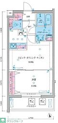 ジェノヴィア亀戸水神スカイガーデン 1LDKの間取図画像
