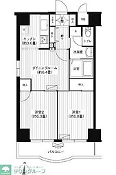 錦糸パーク・ヤマト 2DKの間取図画像