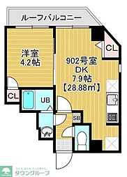 ソラトワーヌ 1DKの間取図画像