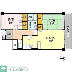 リヴィエールレジョン 2LDKの間取図画像