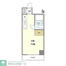 アルモニコンフォール ワンルームの間取図画像