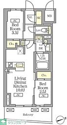 テラス北千住 2LDKの間取図画像