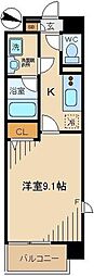 オルテハウス 1Kの間取図画像