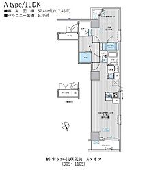 栖浅草蔵前 1LDKの間取図画像