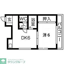ロンド小松川 1DKの間取図画像