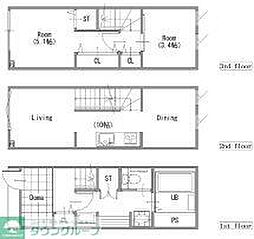 MOKーTERRACE KASAI B 2LDKの間取図画像