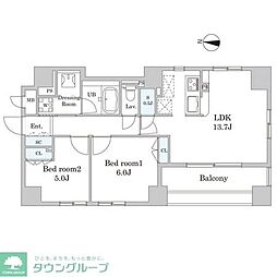 SKYGRANDE白山 2LDKの間取図画像