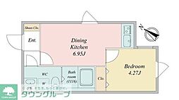 LiveFlat森下 1DKの間取図画像