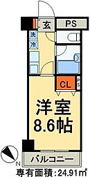 コンセール 1Kの間取図画像