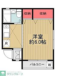 キャッスル2 1Kの間取図画像