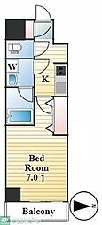 八番館 1Kの間取図画像
