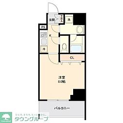 リテラス大島 1Kの間取図画像