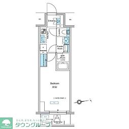 プレディアコート北千住 1Kの間取図画像