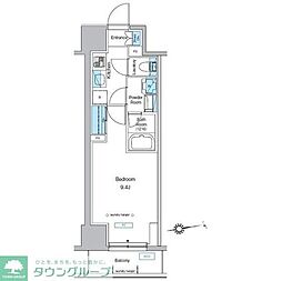 プレディアコート北千住 1Kの間取図画像