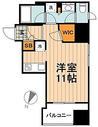 パークアクシス小伝馬町 ワンルームの間取図画像