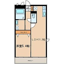 オッサボヌール船堀 1LDKの間取図画像