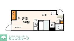 ブロンお花茶屋 ワンルームの間取図画像