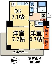 COSMOSREID西日暮里 2DKの間取図画像