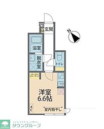 カインドネスα瑞江PRIME ワンルームの間取図画像