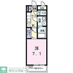メルヴェーユ・セゾン 1Kの間取図画像