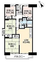 UR谷津パークタウン壱番街  ｜ 千葉県習志野市谷津3丁目（賃貸マンション4LDK・5階・84.08㎡） その2