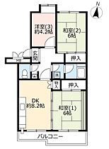 UR習志野海浜秋津  ｜ 千葉県習志野市秋津2丁目（賃貸マンション3DK・5階・66.25㎡） その2