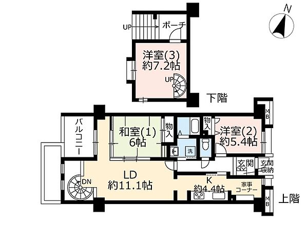 UR幕張ベイタウンパティオス7番街 ｜千葉県千葉市美浜区打瀬1丁目(賃貸マンション3LDK・2階・85.33㎡)の写真 その2